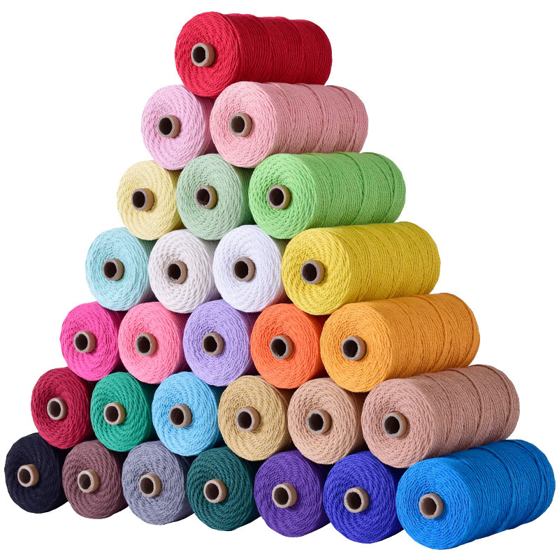 Macrame Cord Cotton - 2mmx200m rol kleurrijk katoenen koord touw
