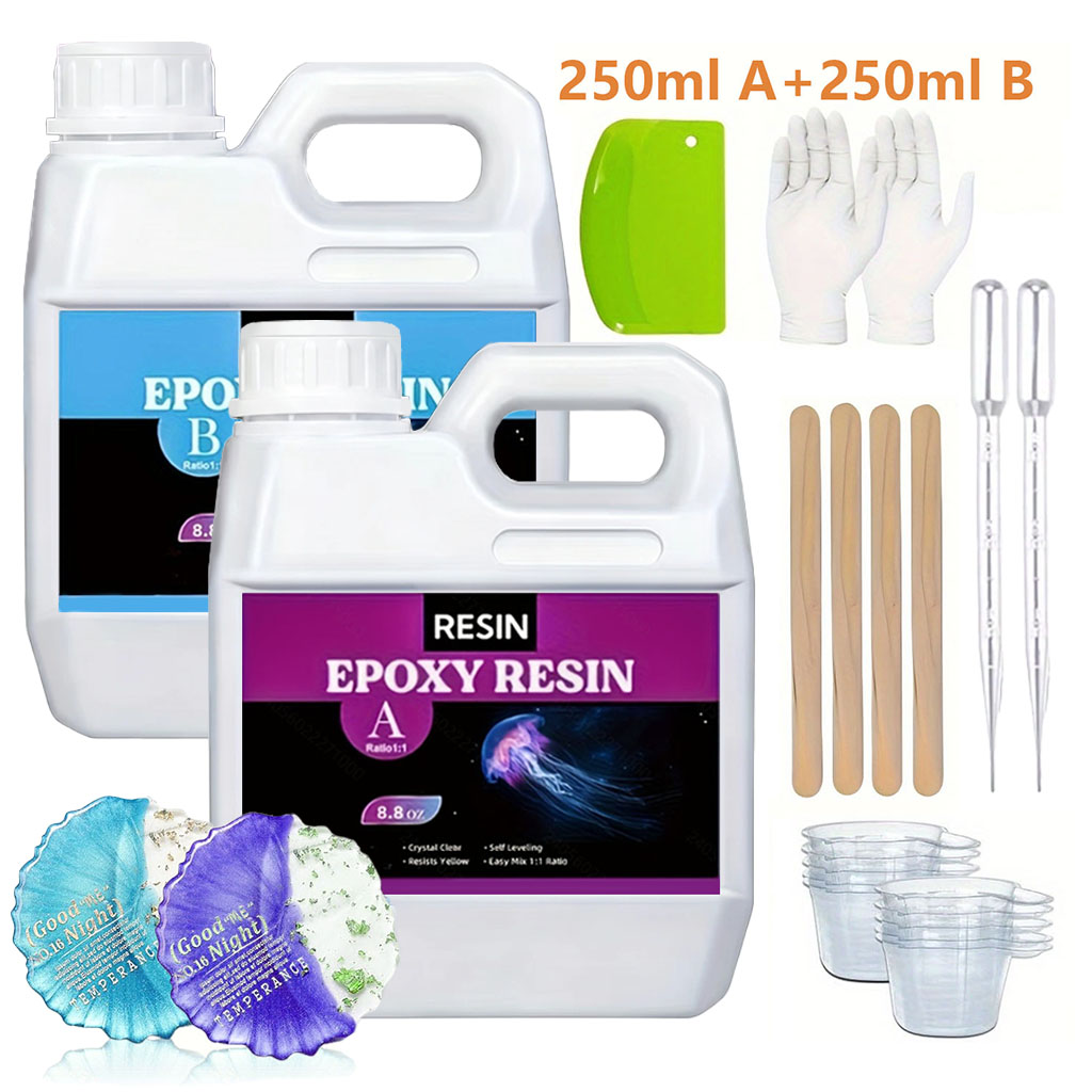 Resin Casting Mold - 125ml/250ml Kristalheldere Gietresin Kit, Belletjesvrije Epoxyhars