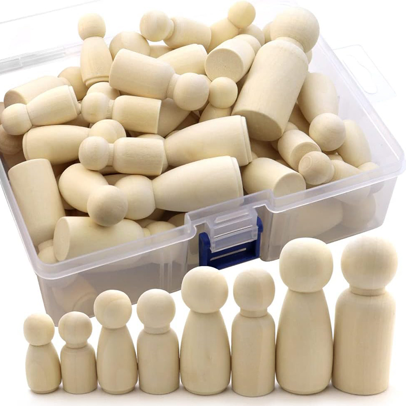 Craft And Art Difference - 2/5/10 Stuks Houten Peg Pop Onvoltooide