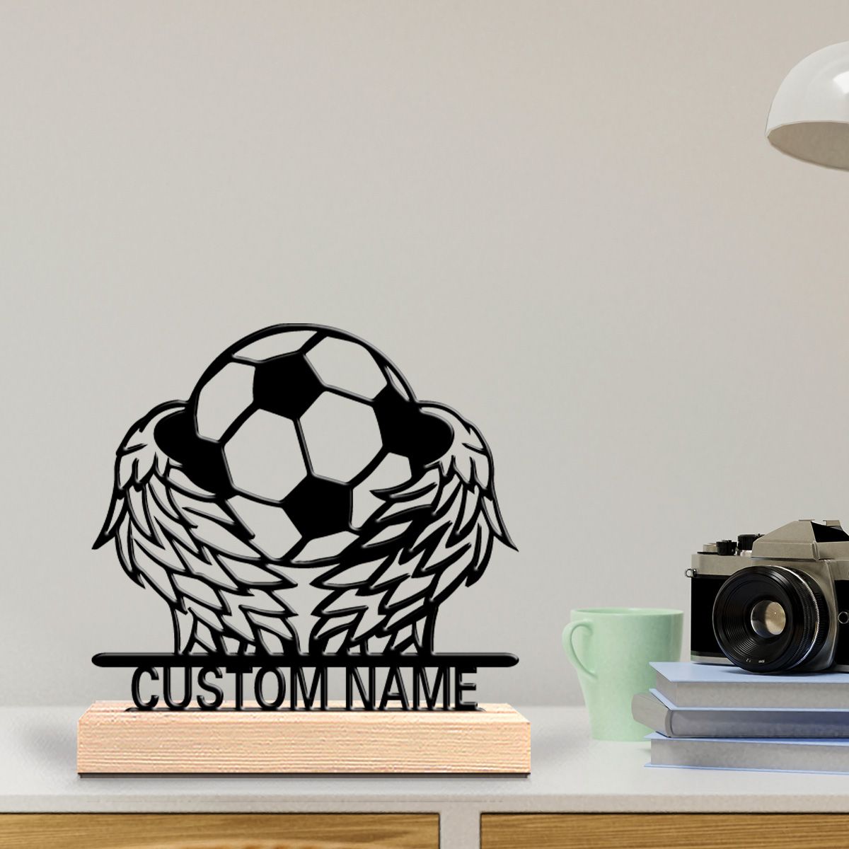 Art Craft Gifts - 1 stuk Vleugelvoetbal Blikken Beeldje met