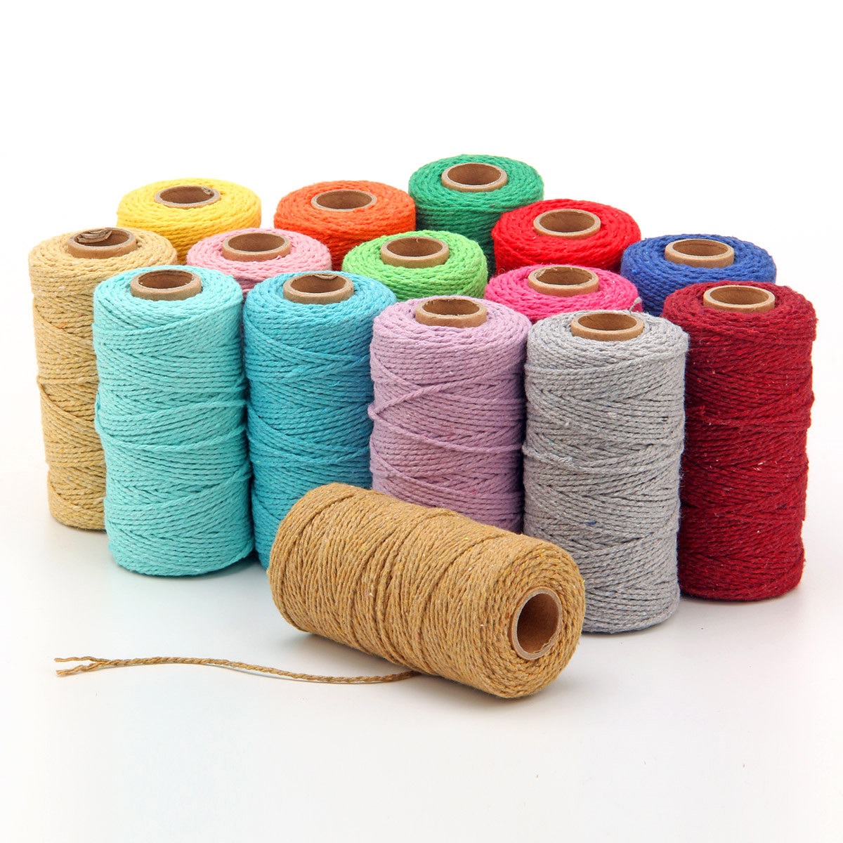Macrame Cord Cotton - 2mm touw gedraaid koord 100m katoenen
