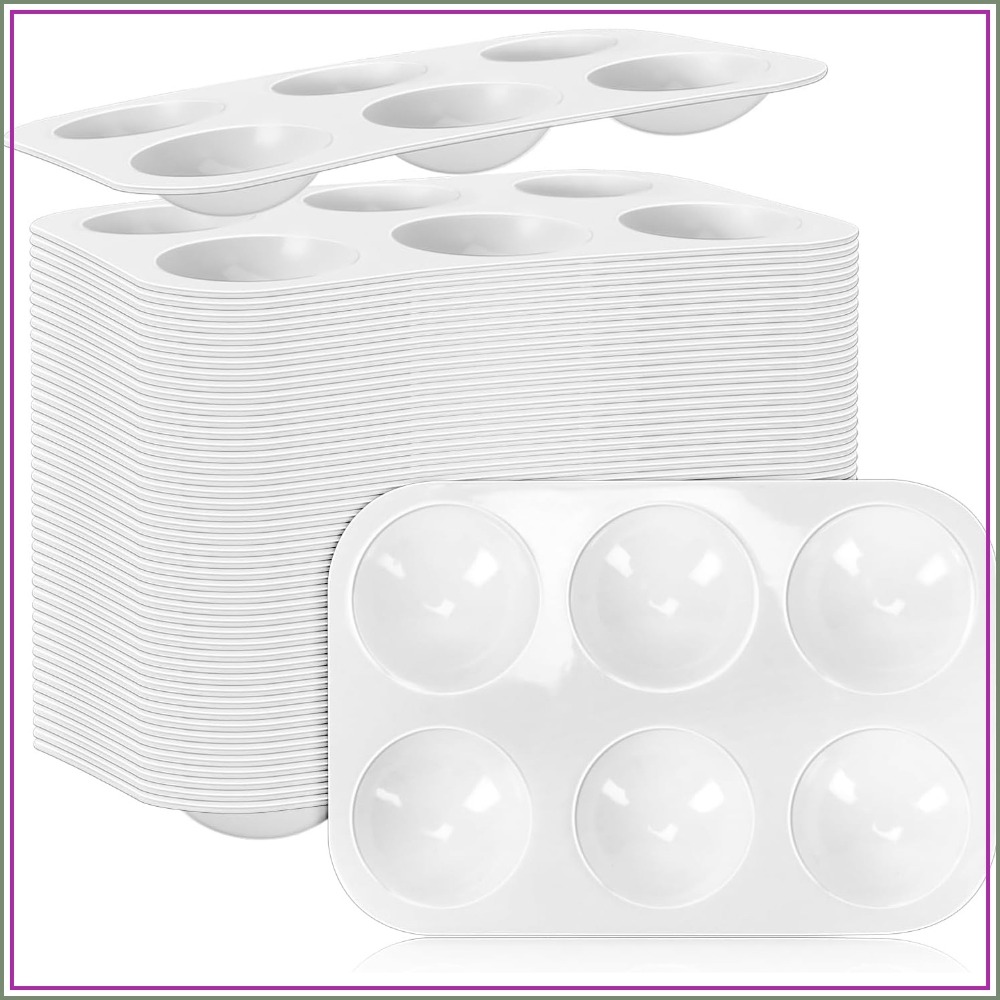 Art Craft Classes - 50-pack 6-vakjes plastic verfpaletten voor kinderen