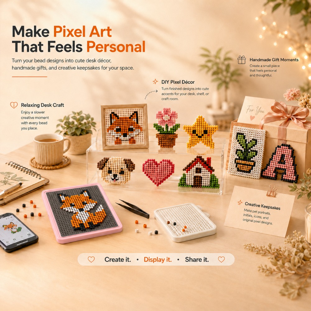 Art Craft Gifts - LED Smart Fuse Bead Pegboard, app-geleide