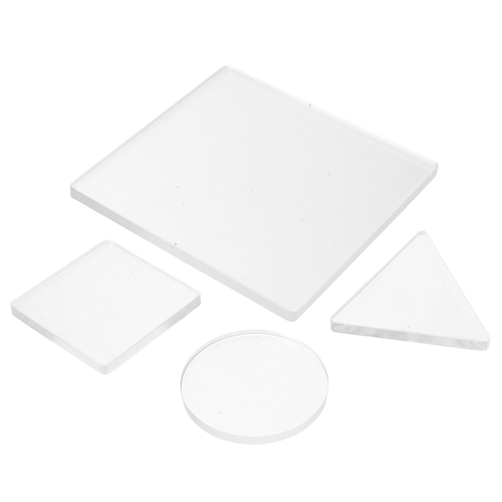 Art Craft Classes - 4-delige gel-drukplaat, transparant, herbruikbaar, rond, driehoekig,