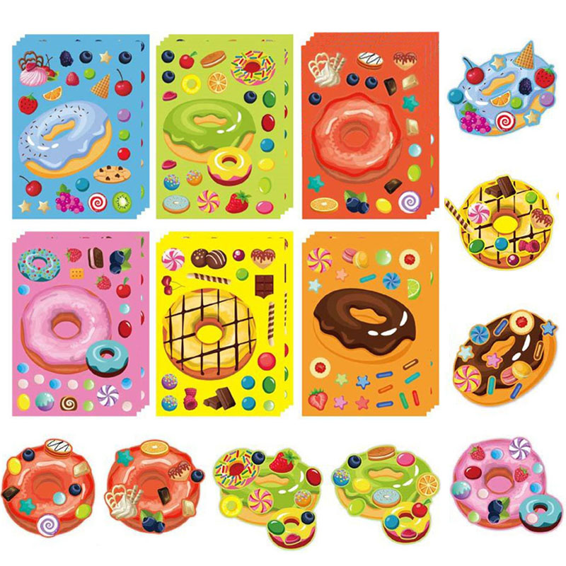 Maak een gezicht Donut Sticker - Art Craft 4 Years Old recensie en prijs